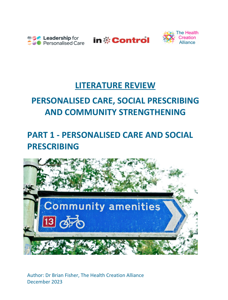 Litt-Review-0001 Personalised Care, Social Prescribing and Community Strengthening: Part 1 - Personalised Care and Social Prescribing